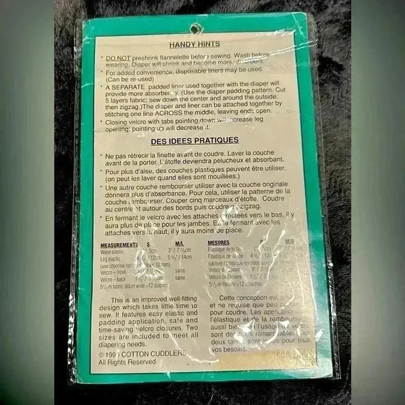 💎🆕Vintage Baby  Diaper Sewing Pattern(uncut) - Picture 3 of 15